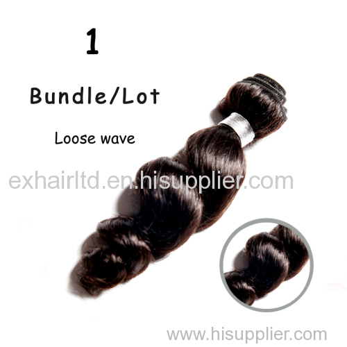 7a Brazilian Loose Wave 3pcs/lot Brazilian Loose Wave Virgin Hair