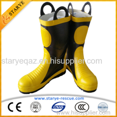 Slip Resistance Comfortable Steel Toe Rubber Fire Boots