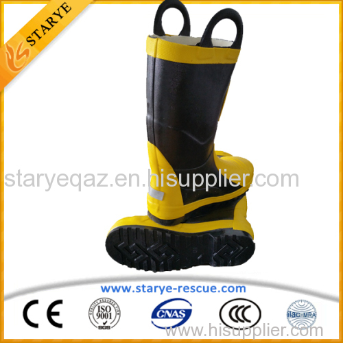 Slip Resistance Comfortable  Steel Toe Rubber Fire Boots