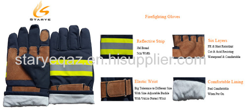 EN659/NFPA1971-2007 Aramid Material Fire Gloves