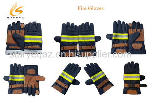 EN659 Cow Leather Aramid Fire Gloves Fire Fighting Gloves