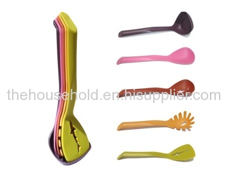 high standard magnetic nylon kitchenware utensils set of 5 pieces with cute animal shape