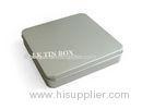 Metal Small Plain Square Tin Box With Embossing
