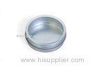 Plain Silver Small Metal Containers Round Tin Box With Screw Lid