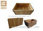 Luxurious stylish Carved Rectangle Wooden Bathtub For Steam Shower Room