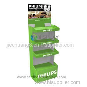 Supermarket Flooring Cardboard Display Shelves for LED Promotion