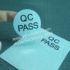 Custom Water Resistant Tamper Evident QC PASS Stickers Polyester Computer QC Labels for Equipment