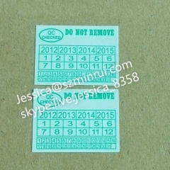 Hot Sale Tamper Resistant Warranty Labels Self Adhesive Paper Fragile Warranty Stickers With Logo And Month Years Print