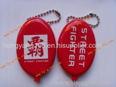 pvc coin bags rubber coin purses silk screen printed