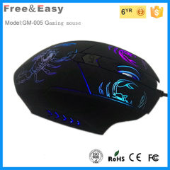 Multicolour light 6D wired optical gaming mouse