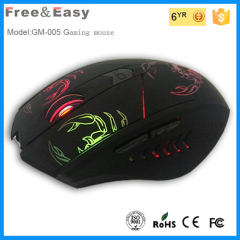 Multicolour light 6D wired optical gaming mouse