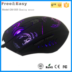 Multicolour light 6D wired optical gaming mouse