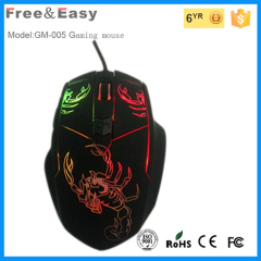 Multicolour light 6D wired optical gaming mouse