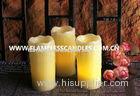 Ivory Wax Unscented Amber LED Flickering Flameless Candles with Melted Edge