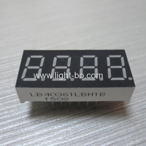 4 digit 0.36" ultra bright blue 7 segment led display common cathode