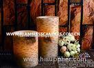 Birch Finish Straight Edge Flameless LED Pillar Candles / Battery Operated LED Candle