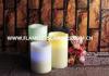 Ivory Wax Melted Edge Unscented LED Flameless Candles / Color Changing Pillar Candle