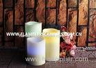 Ivory Wax Melted Edge Unscented LED Flameless Candles / Color Changing Pillar Candle