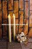 Battery Operated Ivory Wax Flameless LED Taper Candles With Dripping Effect