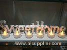 Yellow Wholesale Glass Votive Candles with SWEET HOME Tray For Home Decoration