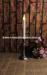 Smokeless Flameless Ivory Dripping Taper LED Candles with Pewter Finish Candlesticks