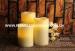 Flameless LED Candles / Large White Pillar Candles With Moving Sensor And Wavy Edge