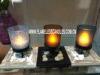 Hotel or Home Decoration Glass Votive Candles with Metal Holder and Wooden Tray