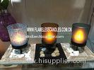 Hotel or Home Decoration Glass Votive Candles with Metal Holder and Wooden Tray