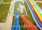 Orange Blue Outdoor Fiberglass Swimming Pool Water Slides 5M / 7M Height