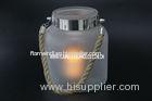 Frosted Glass Jar With Rope With 1 PC LED Plastic Votive Candle with Frosted Votive Candle Holders