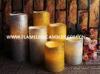 Gold / Silver Distressed Finish Flameless LED Pillar Candles With Real Wax 10 - 15cm