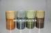 3-Layer Mottled Customized Wax Flameless LED Pillar Candles Orange / Blue / Green
