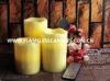 Beeswax Drip Flameless Pillar Candles with On / Off Button Remote Control LED Candle