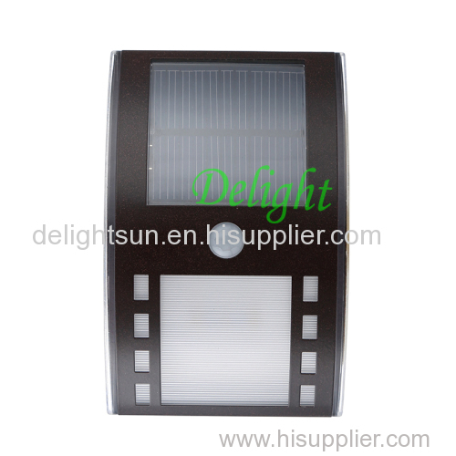 Black finished solar powered wall light sensor solar wall lighting with PIR for outdoor
