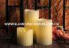 Ivory Wax Unscented Amber Flameless Flickering LED Votive Candles for Interior Decoration