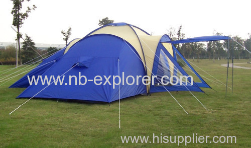 Big family camping tent with 3 rooms