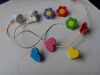 soft pvc cable clamp heart&flower rubber cable clamp debosse embossed or filled colors