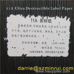 Ultra Destructible Vinyl Paper for customized Eggshell sticker . self adhesive labels material wholesale manufactur