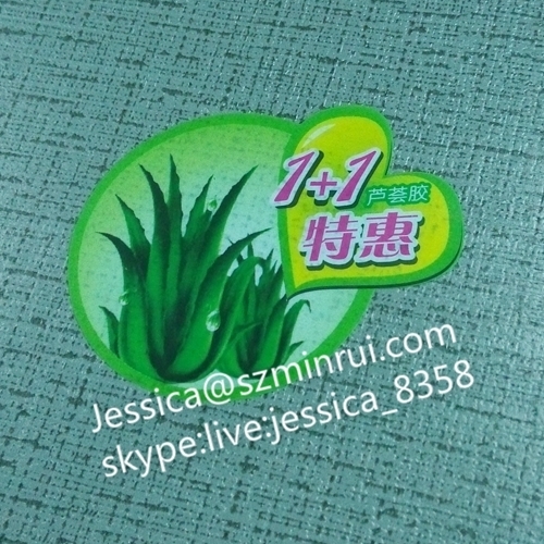 Custom Die Cut Any Shape Green Vinyl Labels Waterproof Vinyl Stickers Printing Business for Cosmetics Jar
