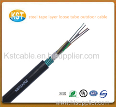 Steel wire strength member Loose Tube Outdoor fiber Cable/corrugated tape layer optical comunication cableGYTS
