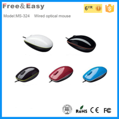 Fashional silent botton wired optical computer mouse