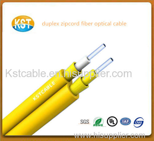 Optical fiber cable/duplex zipcord communication Indoor optical Cable for home/yellow sheath jacketGJFJV