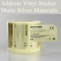 Custom Metal Silver Color Personalized Water Proof Self-Adhesive Return Address Labels Matte Silver Vinyl Material