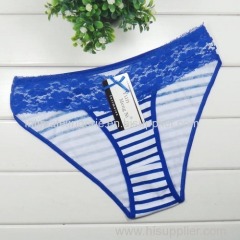 2015 New stripe print bikini pants stretch cotton brief women underwear lady boyshort lady panties lingerie intimate un