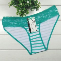 2015 New stripe print bikini pants stretch cotton brief women underwear lady boyshort lady panties lingerie intimate un