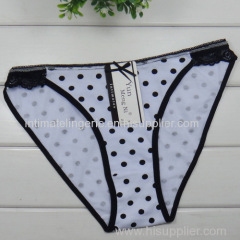 2015 New stretched cotton bikini brief laced women underwear lady boyshort pants dot lady panties lingerie intimate unde