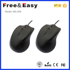 big size black rubber key wired optical mouse