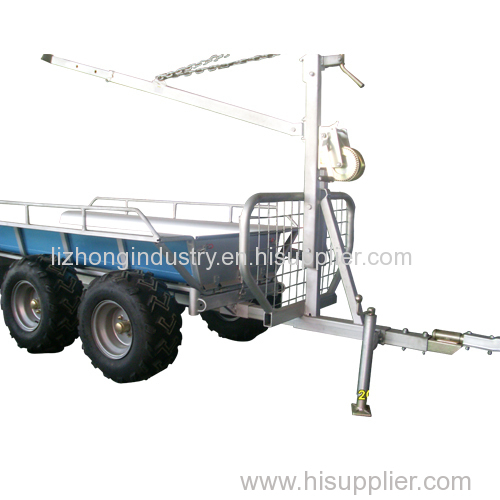 Fully galvanized revolved boom 1.5T load capacity log grapple trailer