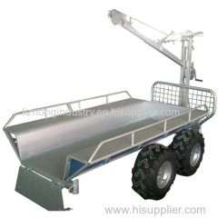 Fully galvanized revolved boom 1.5T load capacity atv log trailer with crane