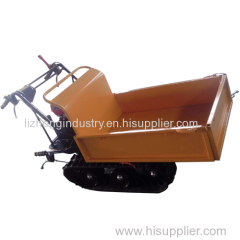 6.5Hp gasoline engine 300kgs load capacity manual tipping mini crawler dumper